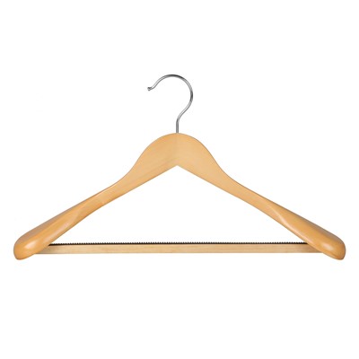 Pine Wooden Wishbone Hanger with Bulbous Ends - 44.5cm Wide