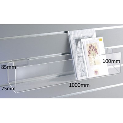 Slatwall Acrylic Standard Card Rack 1000mm wide